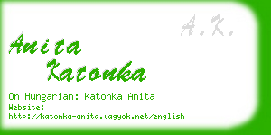 anita katonka business card